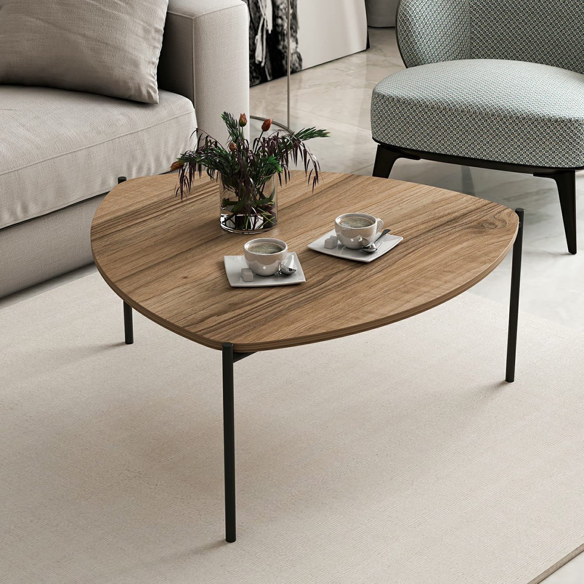 En.Casa] – Table basse fixe effet béton gris 40 x 110 x 60 cm – Rangement intégré sous plateau – Montage simple et rapide – Compatible tous styles