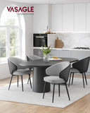 VASAGLE Chaise de Salle à Manger, Chaise de Cuisine, Siège Rembourré, en Tissu Coton-Lin, Fauteuil de Salon, Pieds en Métal, Moderne, pour Salle à Manger, Cuisine, Gris Clair LDC100G02