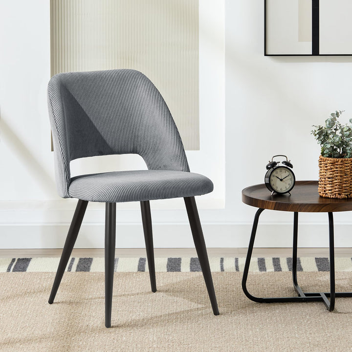 WAFTING Lot de 2 Chaises de Salle à Manger, Chaise avec Velours Côtelé en Éponge Épaisse, Chaise de Cuisine avec Pieds Métalliques Séparés, pour Salle à Manger, Cuisine et Réception, Gris WAFTING Lot de 2 Chaises de Salle à Manger, Chaise avec Velours Côtelé en Éponge Épaisse, Chaise de Cuisine avec Pieds Métalliques Séparés, pour Salle à Manger, Cuisine et Réception, Gris