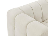 Vente-unique - Canapé 3 Places en Tissu Bouclette Blanc Ivoire LERICI