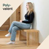 Banc en Bambou – Meuble d'entrée ou Salle de Bain 90x33x43 cm, supporte Jusqu’à 250 kg – Banc Pratique et Décoratif pour Rangement, Meuble Salon ou Salle de Bain