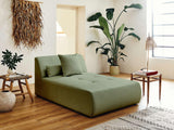 Lisa Design - Onyx - canapé modulable d'angle réversible 4 Places - en Tissu - Vert Sauge