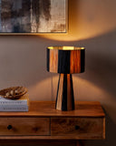 Lampe à poser Boho Raphia Noir et Beige Welmel