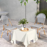 LIFEZEAL Lot 2 Chaises de Jardin en Rotin PE, Chaise Bistrot Extérieur avec Accoudoirs et Dossier, Fauteuil Balcon avec Structure Métallique Robuste, Charge 150 kg, 56,5 x 41 x 88,5 cm