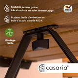 Casaria® Set de Meubles de Balcon 1 Table et 2 chaises Pliable en Bois d'Acacia Ensemble extérieur Salon de Jardin terrasse