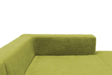DOMO. collection Modica Canapé d'angle Moderne en Forme de L sans Sol - 244 x 173 x 83 cm (l x p x h) - Vert