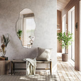 Decormat Miroir 50x100 cm Grand Moderne Irrégulier Organique Asymétrique Tache pour Salle de Bain Salon Vertical