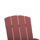 Chaise Basse Fauteuil de Jardin Effet Bois Rouge avec Accoudoirs et Dossier Confortable Matières Résitantes pour Terrasse Rustique et Campagne Beliani