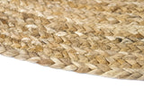 HAMID - Tapis Jute Naturel, Jute Alhambra Rond, Tressé à la Main, Tapis 100% Fibre de Jute pour Salon, Chambre, Décoration, (100x100cm)