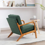 Fauteuil de salon vintage avec accoudoirs et confortable - Fauteuil TV - Fauteuil de lecture - Fauteuil de relaxation avec structure en bois - Fauteuil rembourré pour salon, chambre à coucher