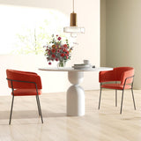 HOMCOM Lot de 2 chaises de Salle à Manger Chaise de Cuisine Pieds en Acier, Assise rembourrée, pour Salle à Manger, Salon, Cuisine, dim. 57L x 53l x 73H cm Orange