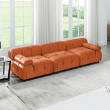 Mobilier-Deco MAYLIS - Canapé 3 Places modulable Velours Orange