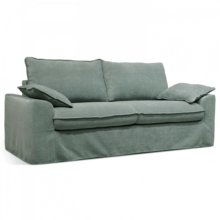Oviala Canapé en Tissu texturé 3 Places Vert Gris Oviala Canapé en Tissu texturé 3 Places Vert Gris