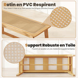 RELAX4LIFE Banc Chaussures Entrée 100 CM en Rotin, Banc Salle à Manger en Bambou Amana Cannage avec Tissé à la Main, Banquette, Bout de Lit pour Entrée Cuisine Salon Chambre Naturel