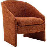 HOMIFAB Fauteuil Arrondi en Tissu bouclé Rouille - Ami