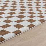 Livabliss Pula Tapis Géométrique Scandinave - Grand Tapis Salon, Salle à Manger, Chambre, Cuisine - Design Boheme Chic, Berbere Moderne, Poil Court 160x213 cm - Crème, Orange, Brun