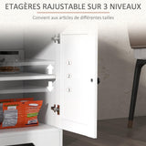 HOMCOM Buffet Meuble de Rangement Armoire de Cuisine Style Rural 2 tiroirs et 2 placards avec étagères à hauteurs réglables - dim. 121L x 37l x 75H cm Blanc