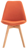 CLP Chaise de Salle ‡ Manger Linares Plastique I Tissu I Velours I Velours cÙtelÈ I Fauteuil avec Structure en Bois, Couleur:Orange, MatÈriel:Tissu