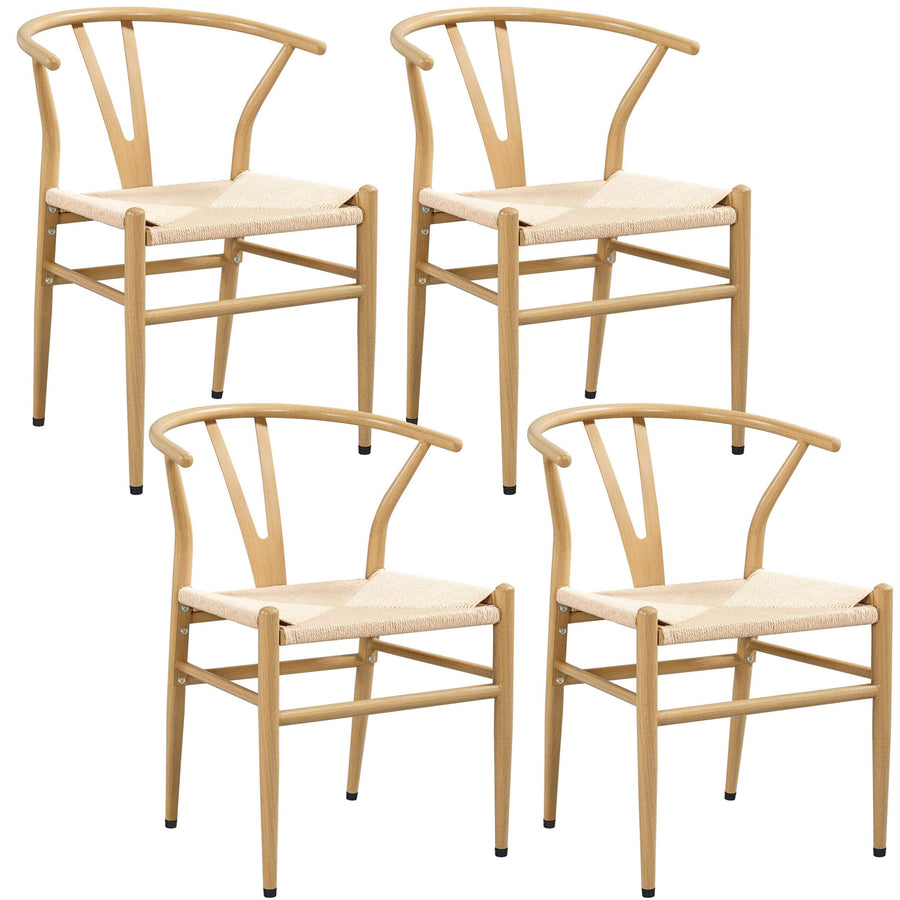 Yaheetech Lot de 4 Chaises de Salle à Manger Vintage Chaises Tressées de Cuisine avec Coussin de Siège en Corde de Papier Chaises de Chambre Cadre en Métal pour Cuisine Salon Jardin Bois Yaheetech Lot de 4 Chaises de Salle à Manger Vintage Chaises Tressées de Cuisine avec Coussin de Siège en Corde de Papier Chaises de Chambre Cadre en Métal pour Cuisine Salon Jardin Bois