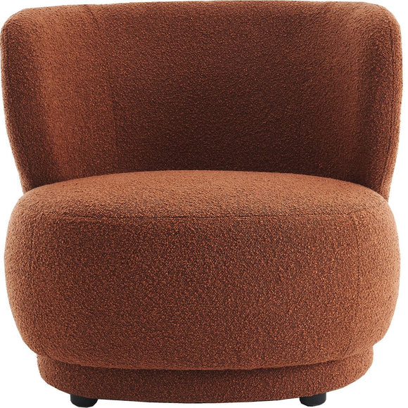 HOMIFAB Fauteuil en Tissu Bouclette Rouille - Ester