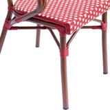 Oviala Fauteuil de bistrot Parisien en Aluminium Rouge