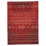 1A2T - Tapis Berbere Salon 140x200 cm Rouge - Tapis Design Scandinave Moderne Tapis Jute Geometrique - Tapis Berbére à Poils Ras Idéal pour Le Salon, 3108