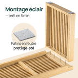 Banc en Bambou – Banc Entree & Banquette Bois Intérieur pour Salon, Chambre & Salle à Manger 90x33x43cm | Banquette en Bois, Assise d'entrée & Meuble de Lit | Capacité de Charge Jusqu'à 250 kg