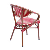 Oviala Fauteuil de bistrot Parisien en Aluminium Rouge