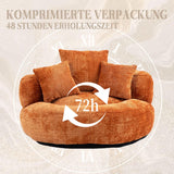 KOMHTOM Gros Pouf Canapé, Pouf Fauteuil Canapé pour Les Paresseux, avec 3 Coussins, sans Installation, Idéal pour Chambre, Salon ou cinéma Maison (Orange-Chenille)
