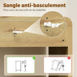 HOMCOM Table Console avec 2 Tiroirs Console 100 x 30 x 85 cm Bois Naturel