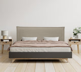 DHOME Tête de lit en Lin Naturel uni avec Bordures Tête de lit rembourrée Chambre à Coucher Moderne Top Trending (Terrain, 160x105cm avec Pieds (Lits 150/160))