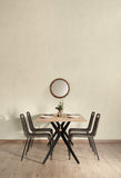 Kave Home - Chaise de Salle à Manger Lambton Marron Clair en Corde en Polyester et Pieds en Acier Noir pour Usage intérieur et extérieur