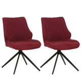 Mendler Lot de 2 chaises de Salle à Manger HWC-O48 Chenille (320g/m²) Oeko-Tex Bordeaux