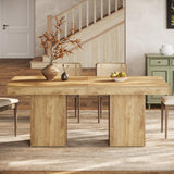 Tribesigns Table à Manger 100 cm, Table de Cuisine Carrée pour 4 Personnes pour Salle à Manger, Cuisine, Salon, Petits Espaces, avec Plateau et Pieds épais (Marron Clair)