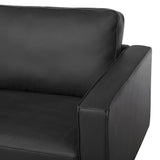 Canapé Fixe 3 Places en Cuir Fendu Noir Confort Optimal pour Salon au Design Moderne Beliani
