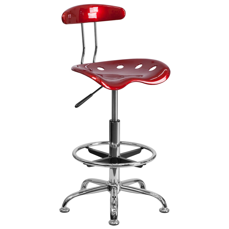 Flash Furniture Tabouret de Dessin, Plastique Métal, Rouge vin, 50,8 x 43,82 x 104,14 cm Flash Furniture Tabouret de Dessin, Plastique Métal, Rouge vin, 50,8 x 43,82 x 104,14 cm