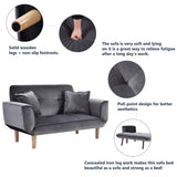 Canapé-lit inclinable en velours gris 2 places pour salon/chambre d'amis/bureau Design moderne 125 x 61 x 70 cm