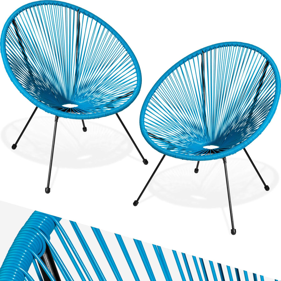 TecTake® Lot de 2 Fauteuil de Jardin Acapulco pour Salon de Jardin Exterieur ou Intérieur, Structure en Acier époxy, Mobilier pour Amenagement Balcon Terrasse - Plusieurs Couleurs