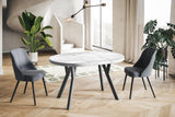 AlpiMeble Table Pliante Ronde OVO – Table Ronde pour Salle à Manger pour Salon – Plateau laminé 36 mm – Tableau Salle Manger – Tableau pour Dimensions de 80 cm a 130 cm Blanc