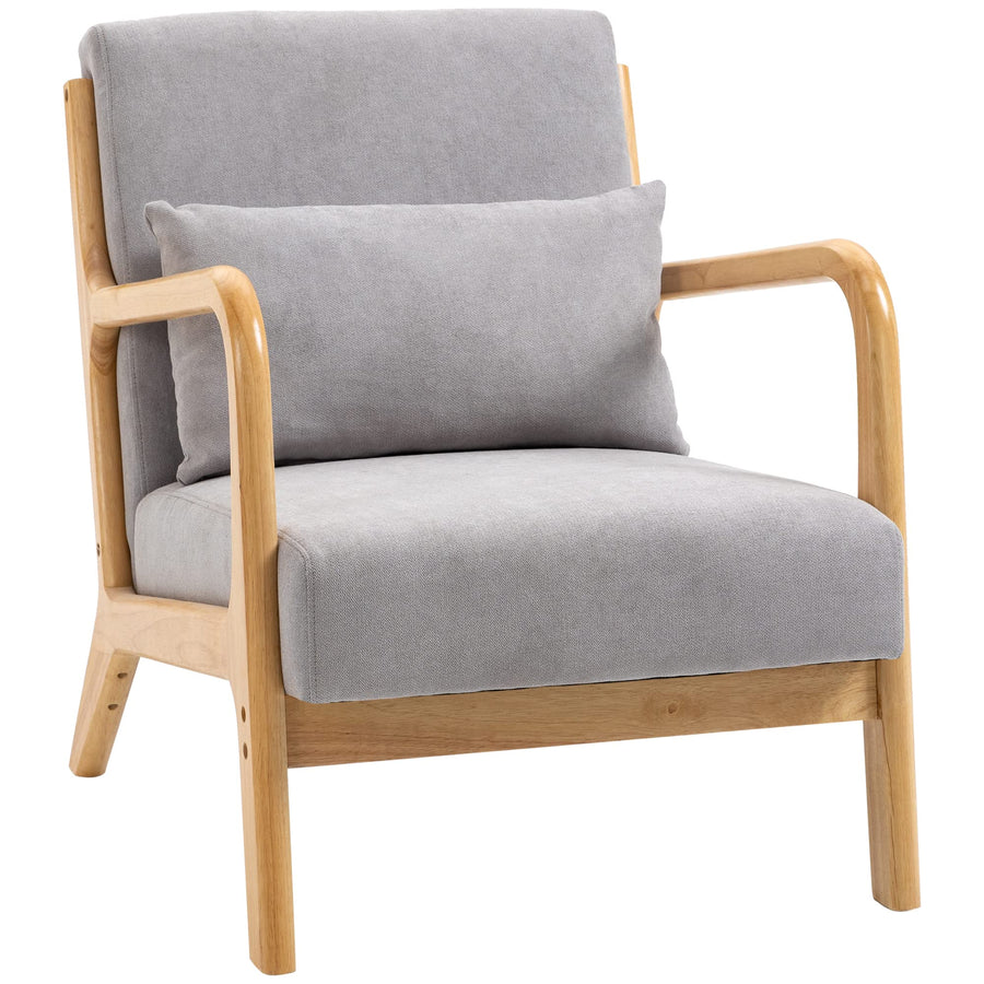 HOMCOM Fauteuil Lounge - 3 Coussins Inclus - Assise Profonde - accoudoirs - Structure Bois hévéa - Aspect Velours Gris HOMCOM Fauteuil Lounge - 3 Coussins Inclus - Assise Profonde - accoudoirs - Structure Bois hévéa - Aspect Velours Gris
