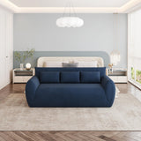 Vesgantti Canapé 3 Places Velours Côtelé sans Montage 200 x 94 x 80cm-Bleu