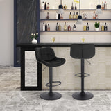 EUGAD Tabouret Bar, Chaise de Bar pivotante, Tabouret de Bar avec Repose-Pieds et Dossier, Tabouret de Comptoir pour Bistro, Restaurant, Cuisine, Hauteur Réglable 62-84cm Noir 1005BY-1