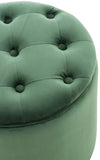 Tabouret Pouf Patin en Velours I Tabouret Coffre avec Espace De Rangement I Pouf Repose-Pieds, Couleur:Vert