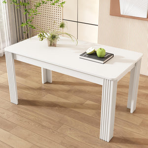 Merax Table à Manger en Bois, Table de Salle à Manger rectangulaire, Table de Cuisine Moderne pour Salon et Salle à Manger, 117 x 68 x 75 cm (L x l x H) - Blanc