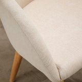 HOMCOM Lot de 2 chaises de Salle à Manger Chaise de Cuisine Design scandinave - Pieds inclinés effilés Bois Caoutchouc - Assise Dossier accoudoirs ergonomiques Aspect Lin Beige