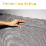 Générique Canapé-Lit Double 3,00m en Velours Côtelé Gris, Compression Vide, Mousse Haute Densité, 300x100x72cm, Design Moderne Sculptural pour Salon