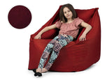 chilly pilley Pouf Fauteuil Mini Coussin De Siège Coussin De Sol avec Dossier Fauteuil pour Enfants Intérieur Et Extérieur Différentes Couleurs (Rouge)