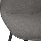 CLP Chaise de Salle à Manger rembourrée Maryam, Chaise de Cuisine avec Dossier et Cadre en métal Noir, supporte jusqu'à 150 kg, Couleur:Gris Clair, Matériel:Tissu