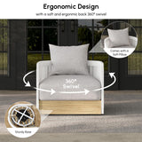 Homary Fauteuil de Jardin Pivotant 360°, Cadre Aluminium