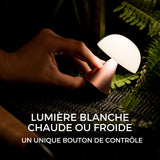 LEXON MINA Mini Lampe Champignon sans fil rechargeable, lampe LED à poser ou de chevet, à variateur d'intensité, jusqu'à 12h d'autonomie - Vert Sombre